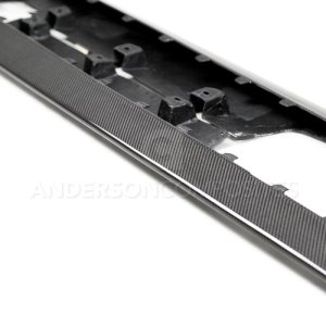 Ford Mustang Rocker Splitters - Anderson Composites - 3K 2X2 Twill Weave - Carbon Fiber - `20-`21